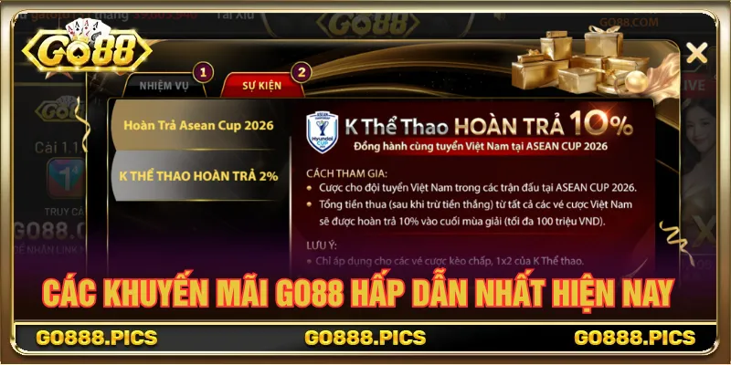 Vô vàn các chương trình ưu đãi lớn diễn ra mỗi năm Go88
